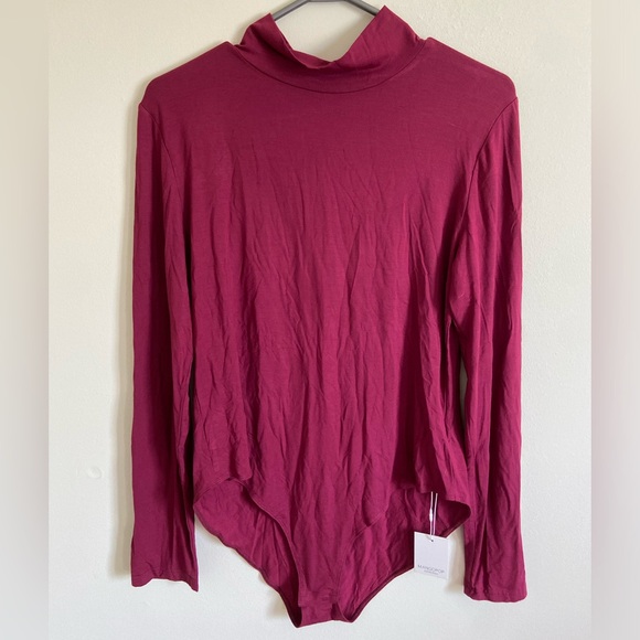 Mango pop XXL burgundy long sleeve bodysuit - Picture 3 of 10